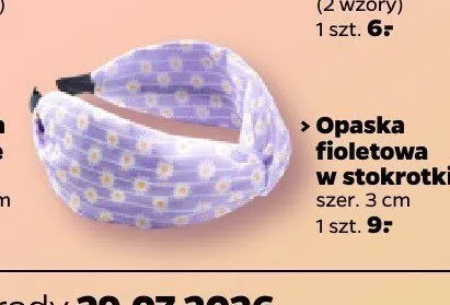 Opaska do włosów fioletowa w stokrotki promocja w Netto