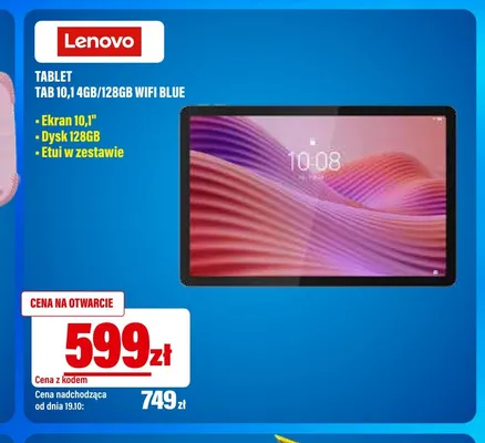 Tablet Tab 10,1 4GB/128GB WiFi Blue Lenovo promocja w RTV EURO AGD