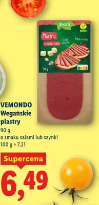 Wegańskie plastry o smaku salami lub szynki promocja w Lidl