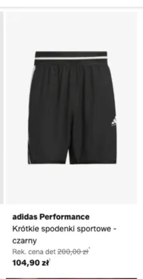 Krótkie spodenki sportowe Adidas Performance czarny promocja w Lounge by Zalando
