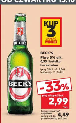 Piwo 5% alk. Beck's promocja w Kaufland