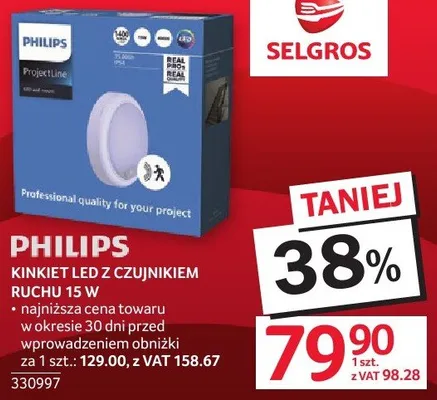 Kinkiet LED z czujnikiem ruchu 15W promocja w Selgros