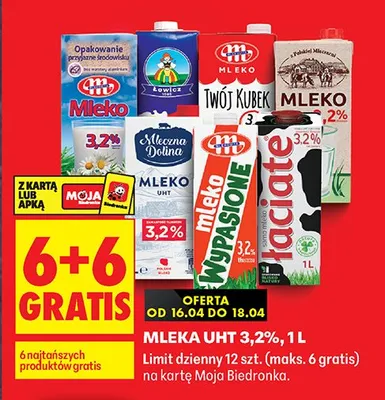 Mleko UHT 3,2% promocja w Biedronka