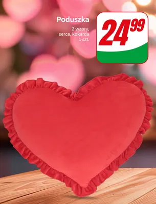 Poduszka 2 wzory, serce, kokarda promocja w Dino