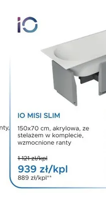 Wanna akrylowa IO Misi Slim promocja w Blu Salony Łazienek