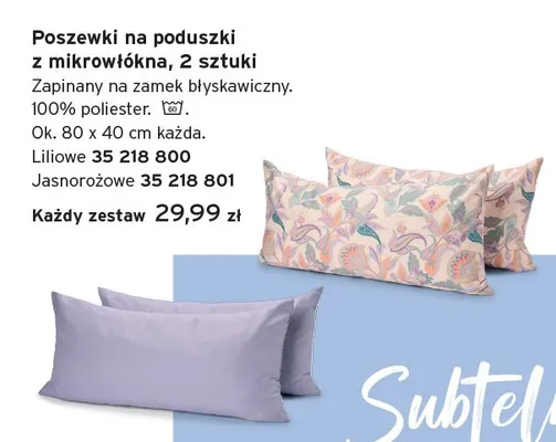 Poszewki na poduszki z mikrowłókna jasnoróżowe 2-pak promocja w Tchibo