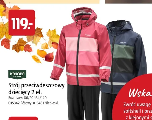 Strój przeciwdeszczowy dziecięcy 2 el. Kayoba Outdoor promocja w Jula