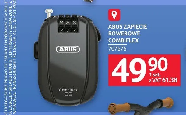 Zapięcie rowerowe ABUS Combiflex promocja w Selgros