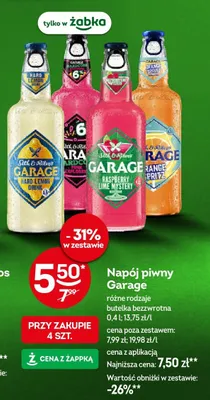 Napój piwny Garage różne rodzaje promocja w Żabka