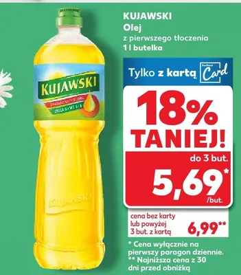 Olej z pierwszego tłoczenia  promocja w Kaufland