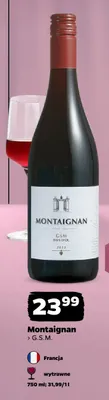 Wino czerwone wytrawne Montaignan GSM promocja w Netto