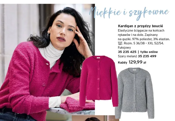 Kardigan z przędzy bouclé promocja w Tchibo