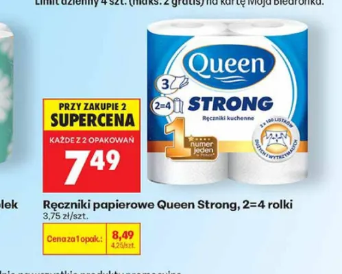 Ręczniki papierowe Queen Strong promocja w Biedronka