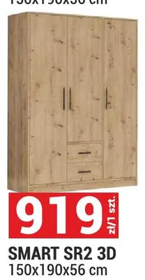 Szafa SMART SR2 3D 150x190x56cm promocja w Merkury Market