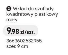 Wkład do szuflady kwadratowy plastikowy mały szer. 9cm promocja w Castorama