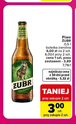 Piwo Żubr promocja w Carrefour Market