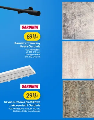 Szyna sufitowa plastikowa z akcesoriami promocja w Castorama