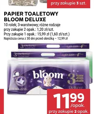 Papier toaletowy Bloom Deluxe 10-pak promocja w Stokrotka