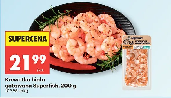Krewetka biała gotowana Superfish promocja w Biedronka