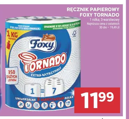 Ręcznik papierowy Foxy Tornado promocja w Stokrotka