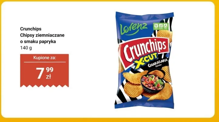 Chipsy ziemniaczane Crunchips o smaku papryka promocja w Biedronka