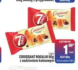 Croissant rogalik 7 Days z nadzieniem kakaowym promocja w Tomi Markt