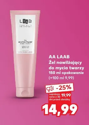 Żel nawilżający do mycia twarzy AA LAAB promocja w Kaufland