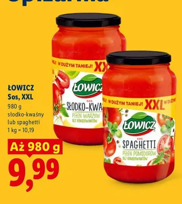 Sos słodko-kwaśny Łowicz XXL promocja w Lidl