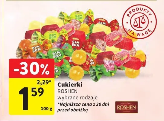Cukierki Roshen Bim Bom promocja w Intermarche