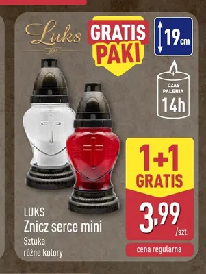 Znicz serce mini Luks promocja w Aldi