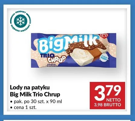 Lody na patyku Big Milk Trio Chrup promocja w Makro