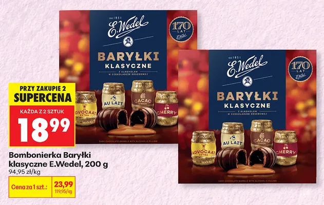 Bombonierka Baryłki klasyczne E.Wedel promocja w Biedronka