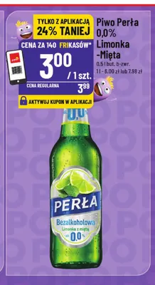 Piwo bezalkoholowe Perła Limonka-Mięta promocja w POLOmarket