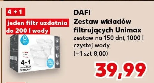 Zestaw wkładów filtrujących Unimax promocja w Kaufland
