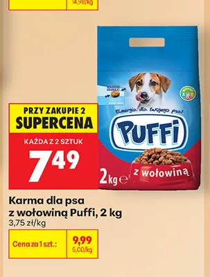 Karma dla psa z wołowiną Puffi promocja w Biedronka