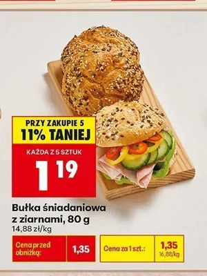 Bułka śniadaniowa z ziarnami promocja w Biedronka