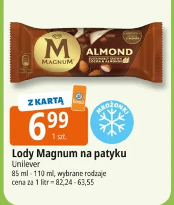 Lody Magnum na patyku Almond promocja w Leclerc