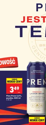 Piwo Prem 5,5%, puszka promocja w Biedronka