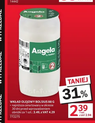 Wkład olejowy Bolsius Angela 88g promocja w Selgros