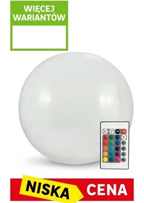 Lampa solarna kula 20cm z pilotem kolor RGBW kod: 89861087 promocja w Leroy Merlin