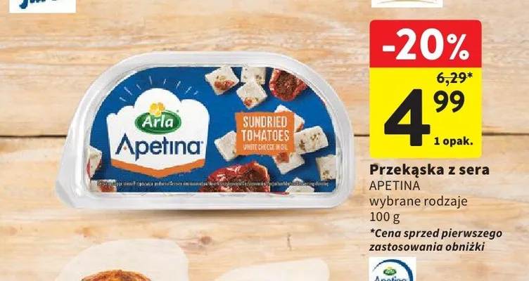Przekąska z sera Apetina Sundried Tomatoes promocja w Intermarche
