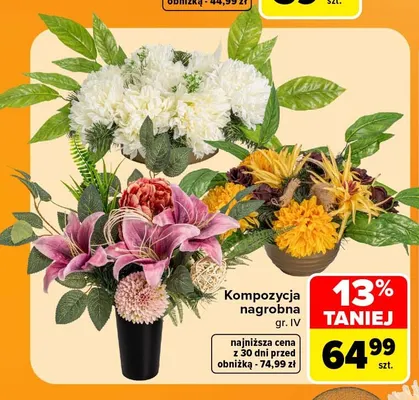 Kompozycja nagrobna gr. Iv promocja w Carrefour