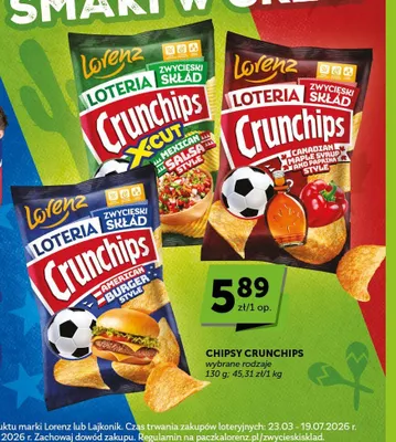 Chipsy Crunchips Canadian Maple Syrup and Paprika Style promocja w Groszek