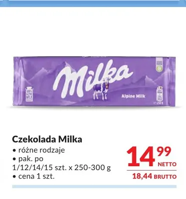 Czekolada Milka promocja w Makro