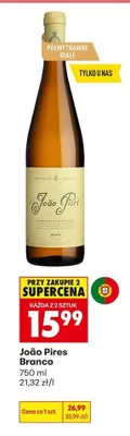 Wino białe półwytrawne João Pires Branco promocja w Biedronka