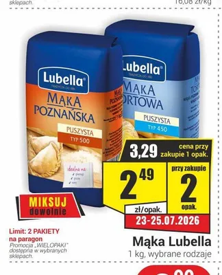 Mąka Lubella Tortowa promocja w Delikatesy Sezam