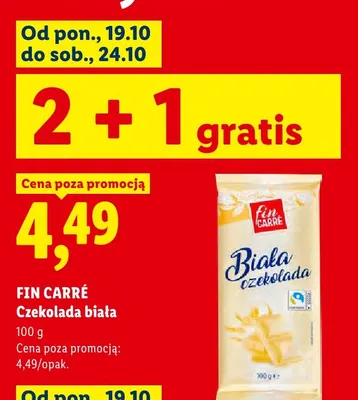 Czekolada biała Fin Carré promocja w Lidl