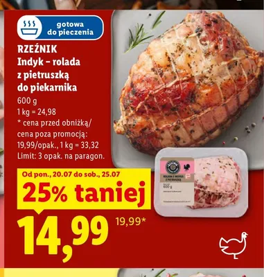 Indyk - rolada z pietruszką do piekarnika Rzeźnik promocja w Lidl