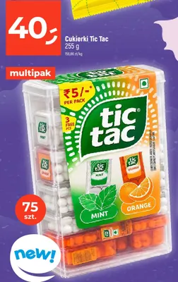 Cukierki Tic Tac 75-pak promocja w Dealz