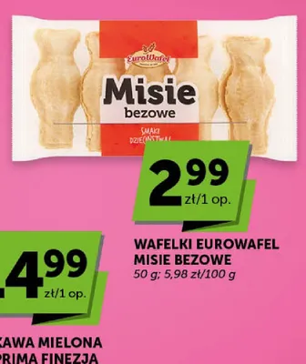 Wafelki EuroWafel Misie bezowe promocja w Groszek